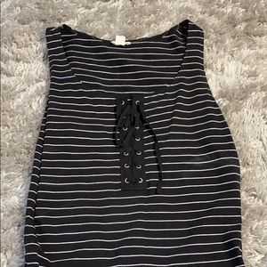 Black & White Striped Bodysuit